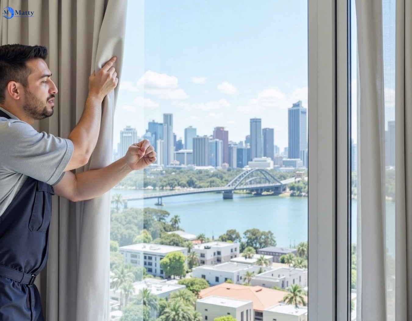 Professional curtain steam cleaning service woodhill QLD by Matty Curtain Cleaning