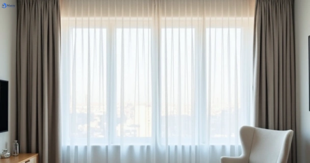 Freshly steam cleaned curtains in woodhill QLD